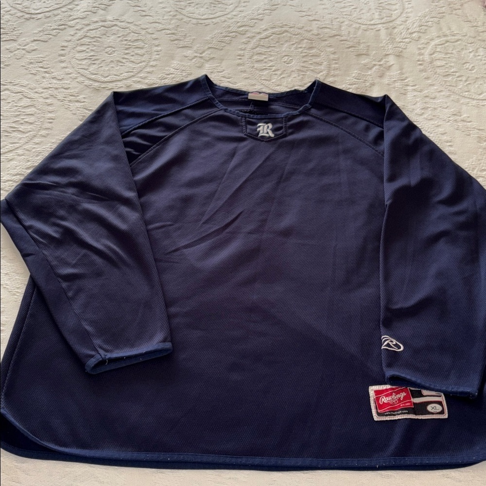 Vintage Gently loved Rawlings Navy Blue Athletic Jersey